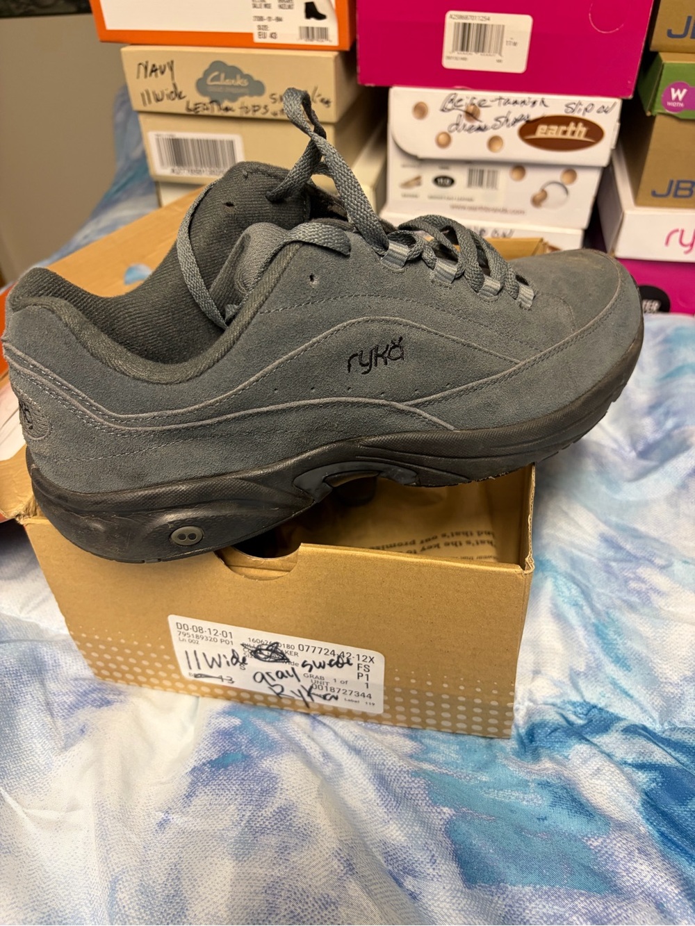 Ryka Gray Suede Women's Walking Sneakers